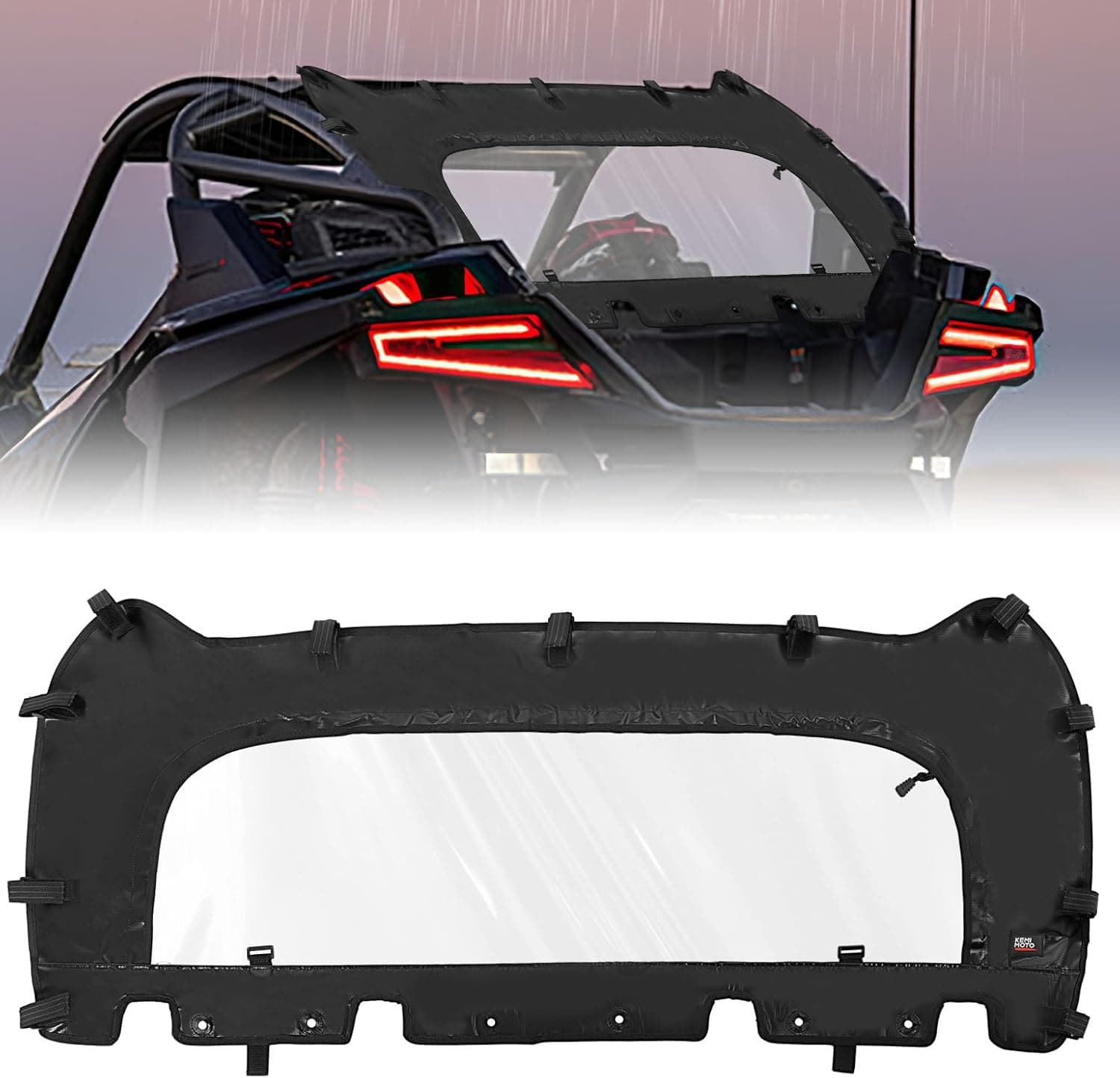 Photo of Soft Rear Windshield for Polaris RZR PRO R/ R4 2022-2024 by Kemimoto - Premium for UTVs / Side by Sides
