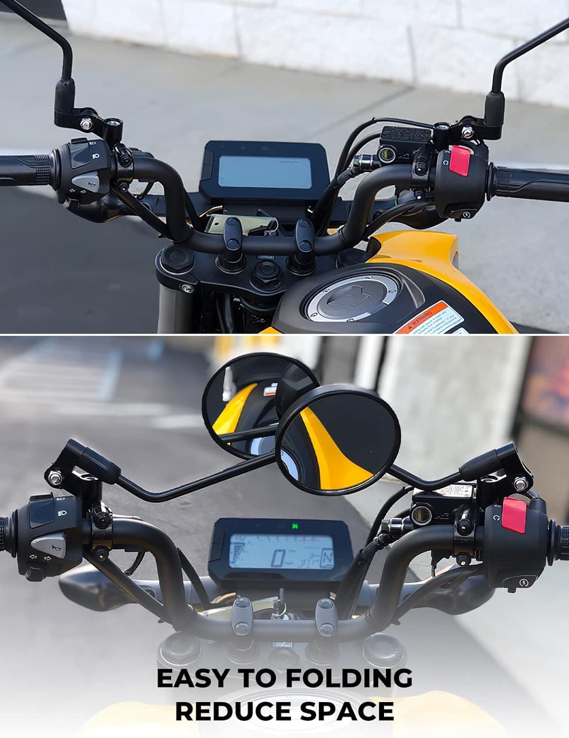Photo of Universal Rear View Mirror Mount for Motorcycles by Kemimoto - Premium for UTVs / Side by Sides