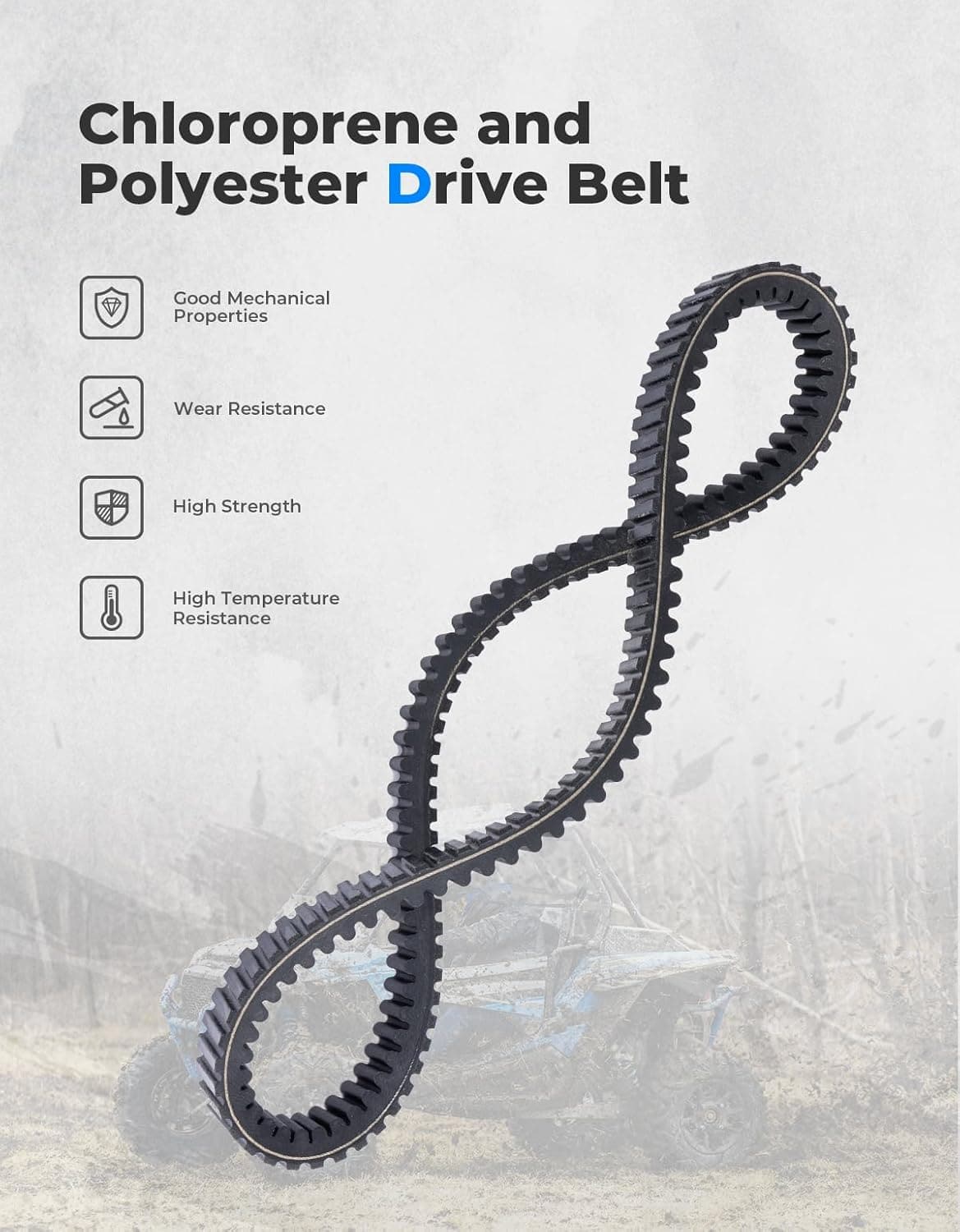 Photo of Upragded UTV Drive Belt for Polaris RZR XP 1000/General XP 1000 by Kemimoto - Premium for UTVs / Side by Sides