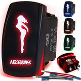 Waterproof Funny Rocker Switch - 12V ON/Off, LED Backlit with Custom Etched Design | R1 Industries