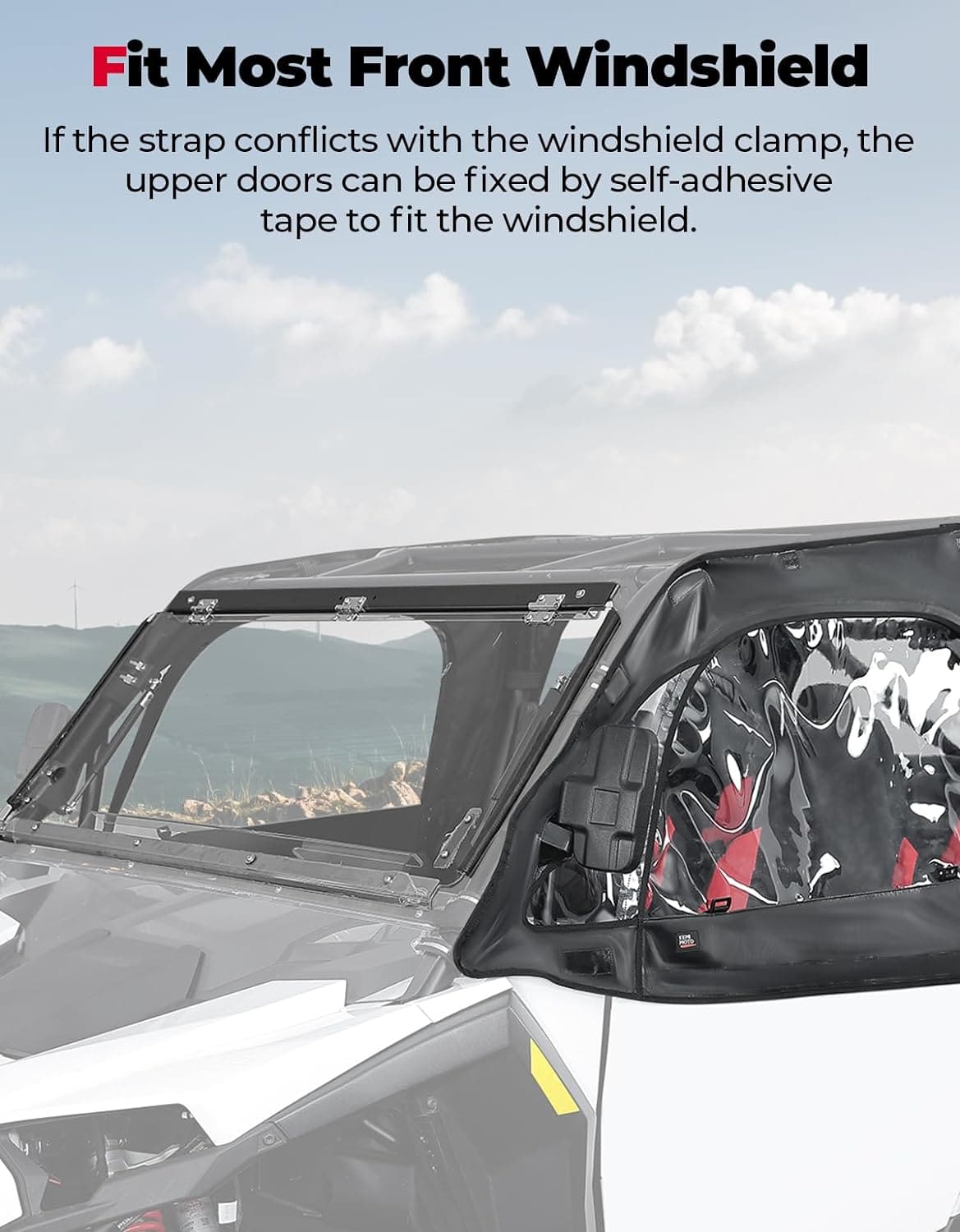 Photo of Soft Cab Enclosure Upper Doors for Polaris RZR XP 4 1000 2024-2025 by Kemimoto - Premium for UTVs / Side by Sides