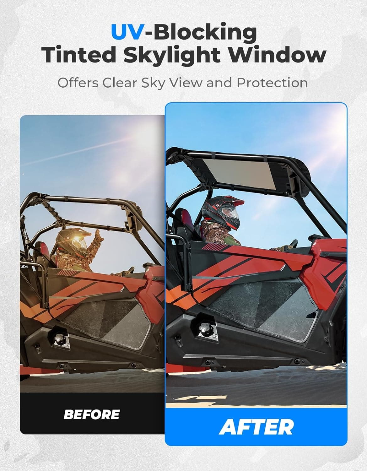 Photo of Soft Canvas Roof Top for Polaris RZR XP 1000 / Turbo / 900 2014-2023 by Kemimoto - Premium for UTVs / Side by Sides