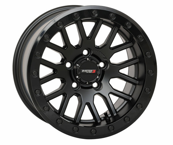 Photo of SYSTEM 3 SB9 WHEEL 15X9 5+4 (+10MM) 5/4.5 MATTE BLACK by SYSTEM 3 - Premium Wheels for UTVs / Side by Sides