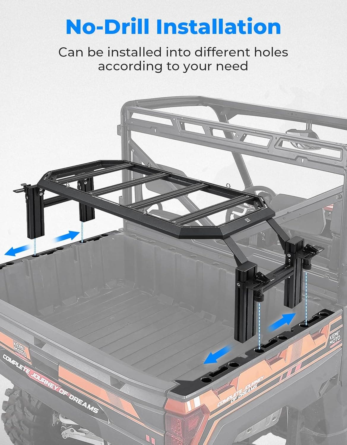 Photo of Rear Rack for Polaris Ranger 1000/ XP 1000/ Ranger Diesel by Kemimoto - Premium for UTVs / Side by Sides