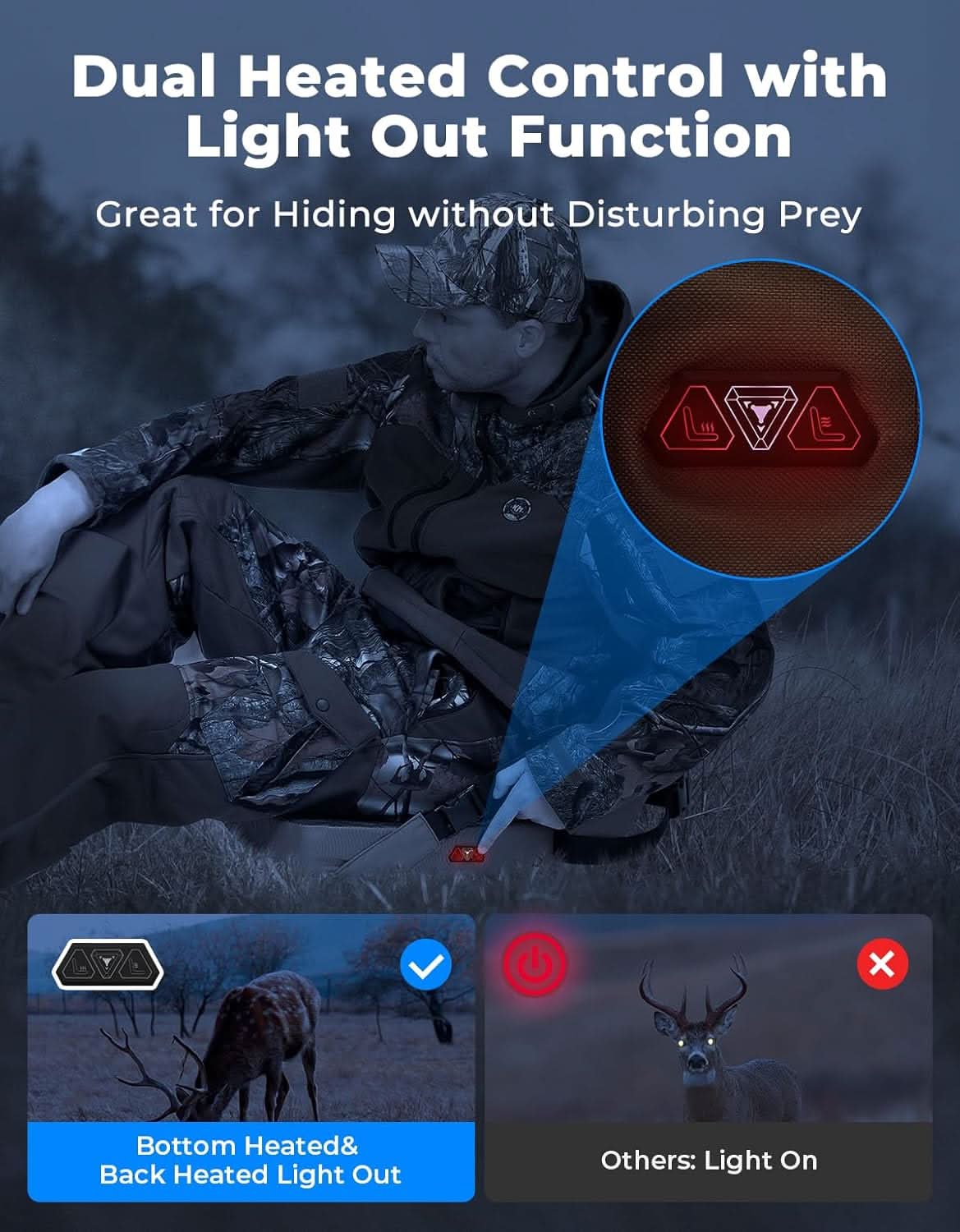 Photo of Hunting Seat Cushion Heated with 20000mAh Battery by Kemimoto - Premium for UTVs / Side by Sides