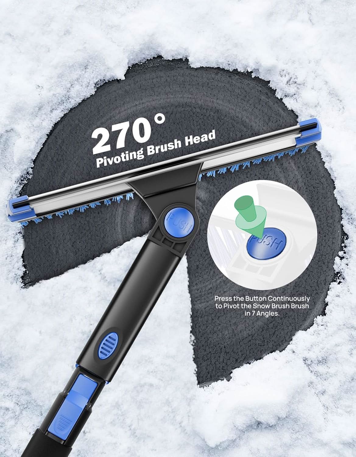 Photo of JOYTUTUS 47” Car Snow Brush by Kemimoto - Premium for UTVs / Side by Sides