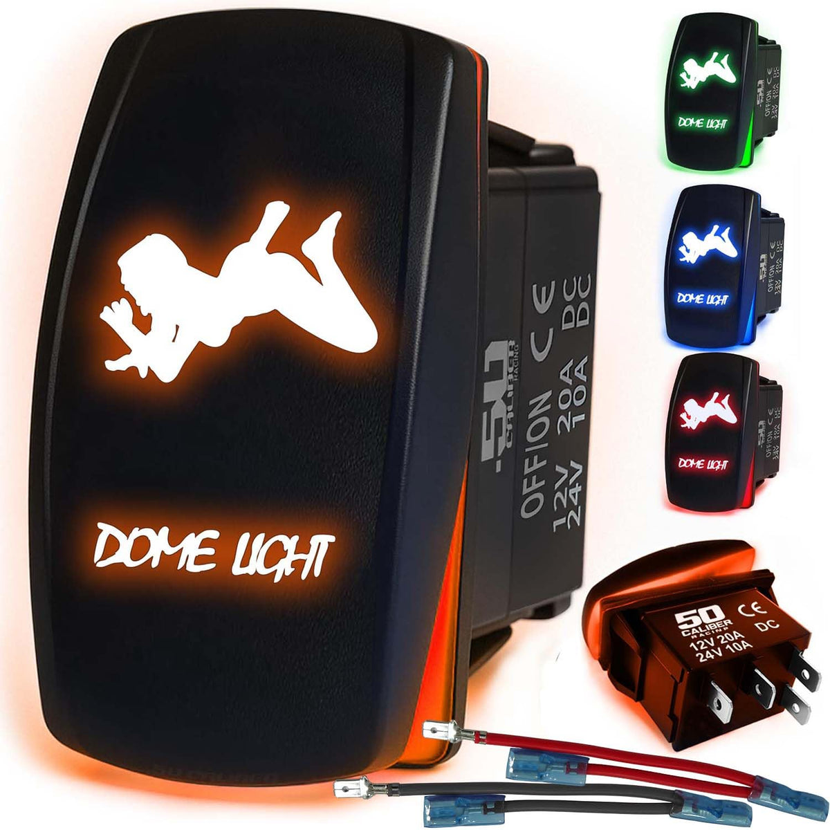 Waterproof Funny Rocker Switch - 12V ON/Off, LED Backlit with Custom Etched Design | R1 Industries