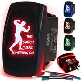 Waterproof Funny Rocker Switch - 12V ON/Off, LED Backlit with Custom Etched Design | R1 Industries