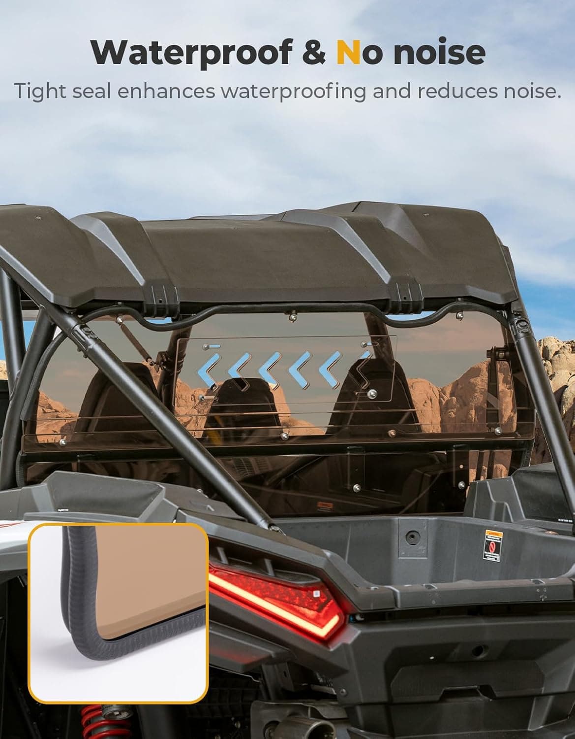 Photo of Tinted Rear Windshield for Polaris RZR XP 1000 2024-2025 by Kemimoto - Premium for UTVs / Side by Sides