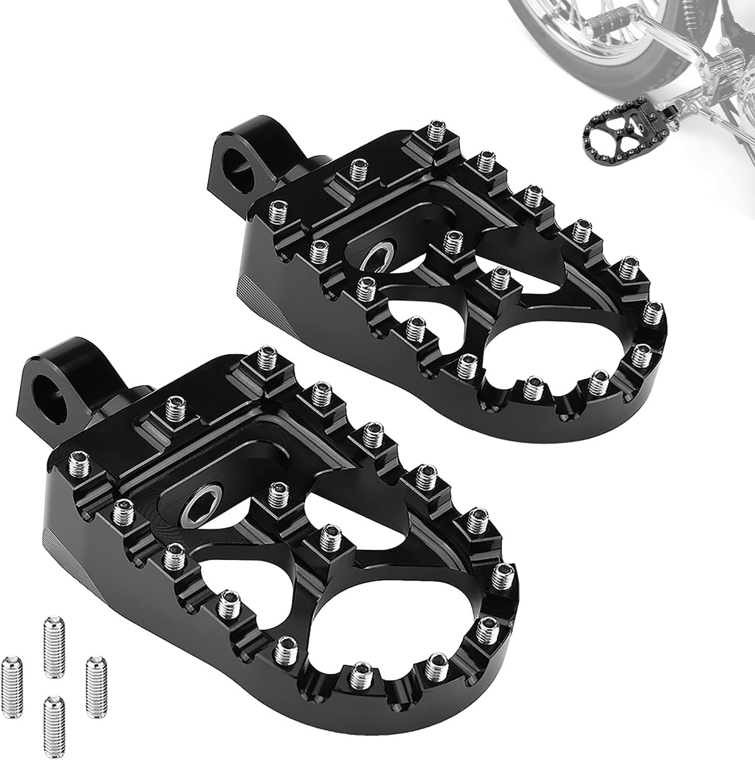Photo of Kemimoto Footpegs for Dyna Sportster FLFB FLSTF Iron 883 Softail Street Glide by Kemimoto - Premium for UTVs / Side by Sides