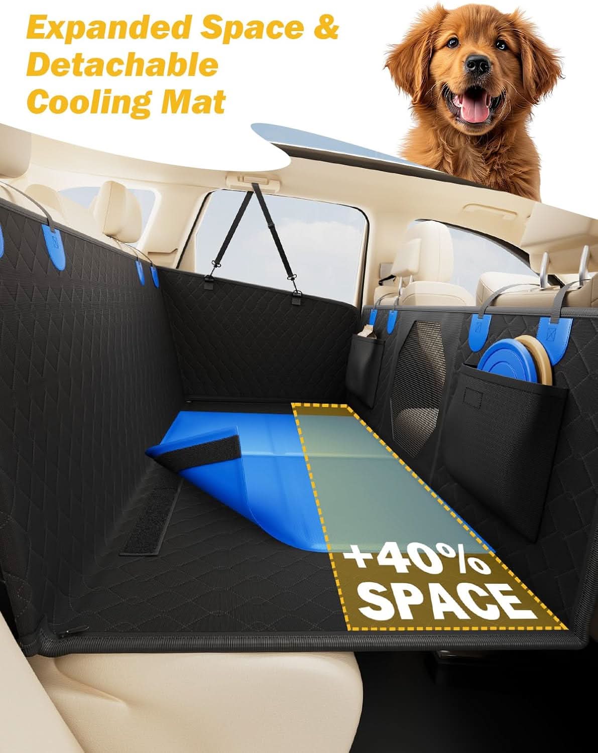 Photo of JOYTUTUS Back Seat Extender for Dogs with Hard Bottom by Kemimoto - Premium for UTVs / Side by Sides