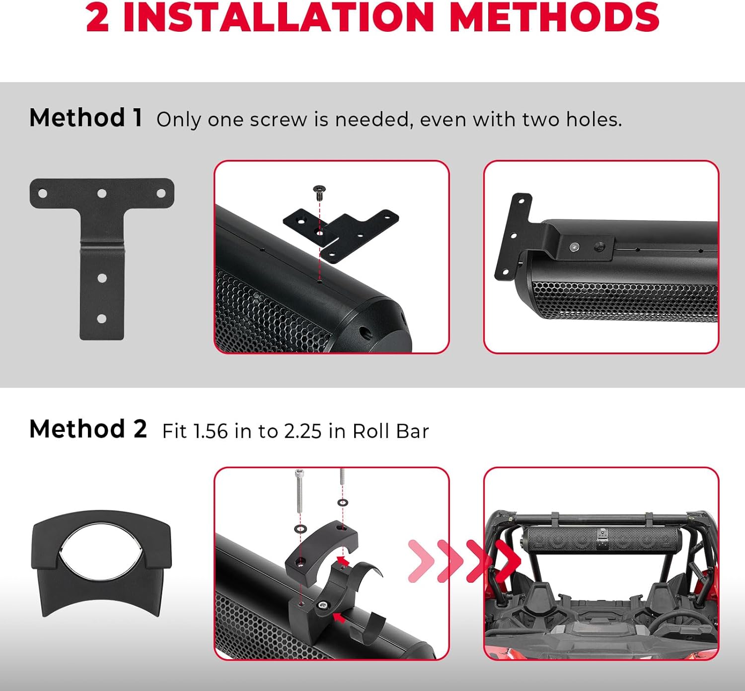 Photo of SxS UTV Sound Bar System Bluetooth Speaker 500W 28" Outdoor Marine Soundbars by Kemimoto - Premium for UTVs / Side by Sides