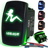 Waterproof Funny Rocker Switch - 12V ON/Off, LED Backlit with Custom Etched Design | R1 Industries