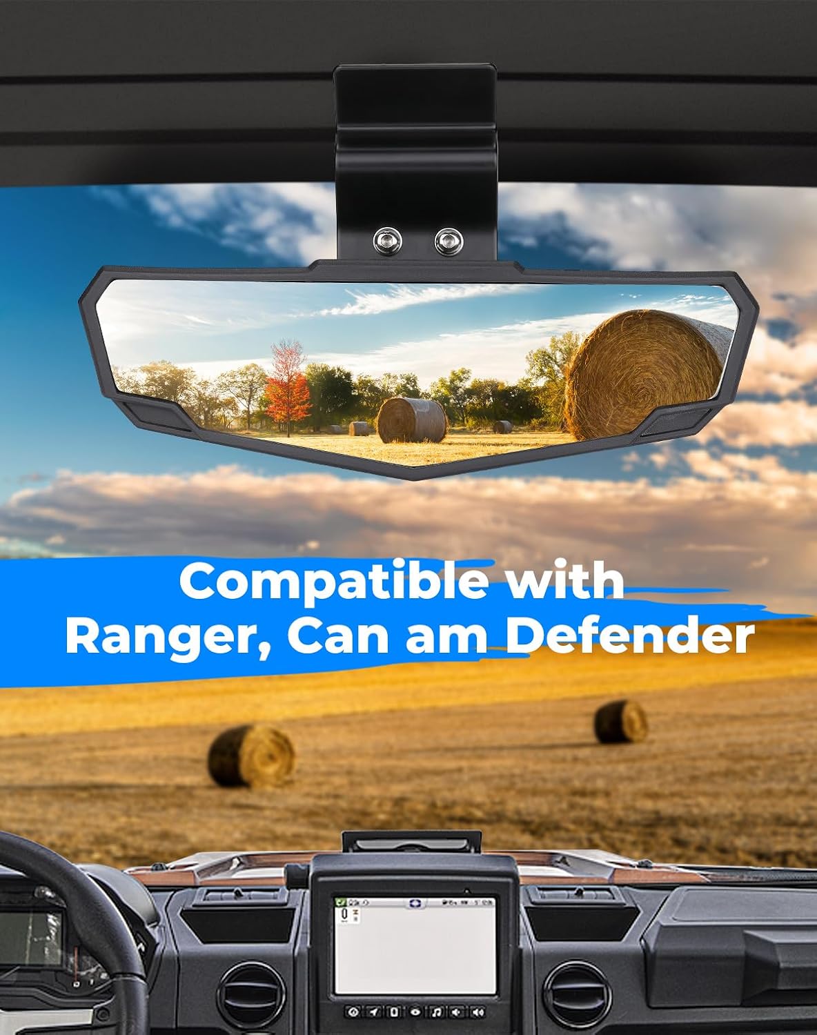 Photo of UTV Rear View Mirror for Polaris Ranger/ Can-Am Defender by Kemimoto - Premium for UTVs / Side by Sides