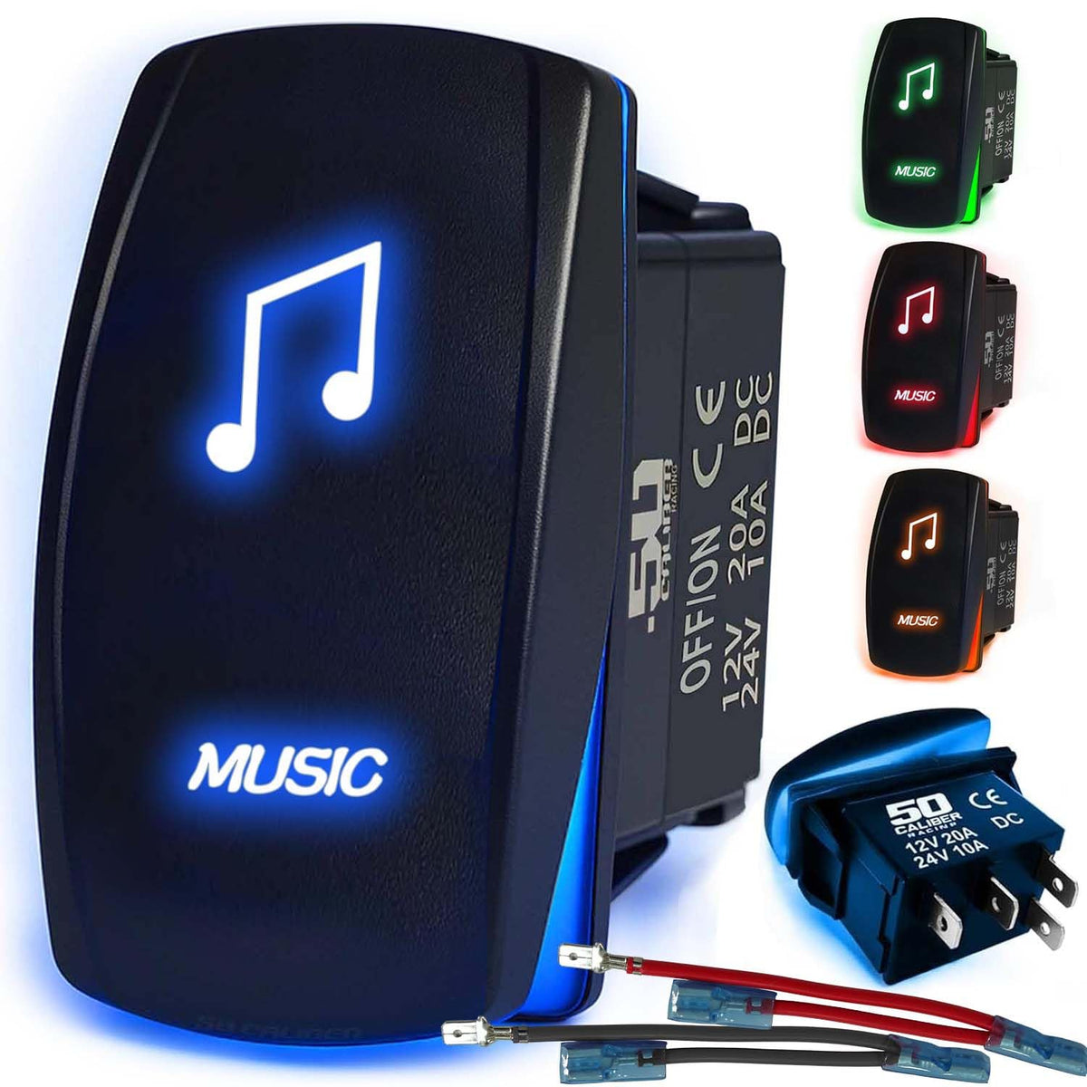 Waterproof Funny Rocker Switch - 12V ON/Off, LED Backlit with Custom Etched Design | R1 Industries