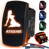 Waterproof Funny Rocker Switch - 12V ON/Off, LED Backlit with Custom Etched Design | R1 Industries