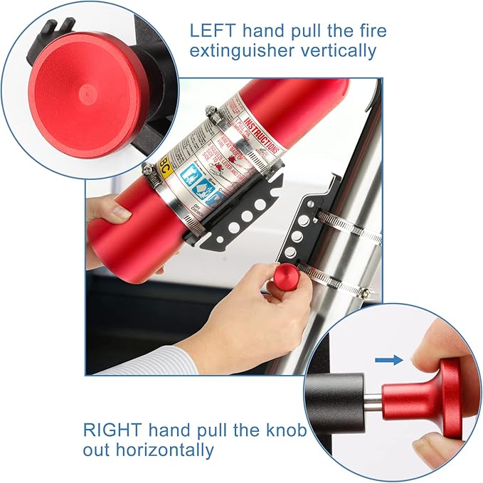 Photo of Quick-Release Fire Extinguisher Mount - Universal Roll Bar & Flat Surface Mount by Savage UTV - Premium Fire Extinguishers & Mounts for UTVs / Side by Sides