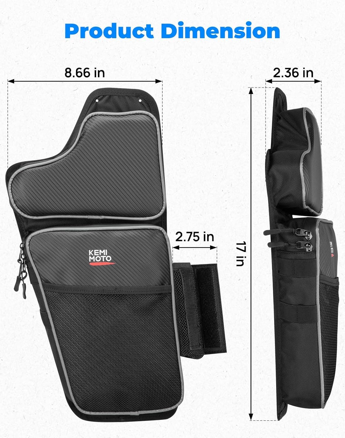 Photo of Kemimoto Front Lower Door Bags with Knee for Polaris General 1000/4 2016-2024, 2PCS by Kemimoto - Premium for UTVs / Side by Sides