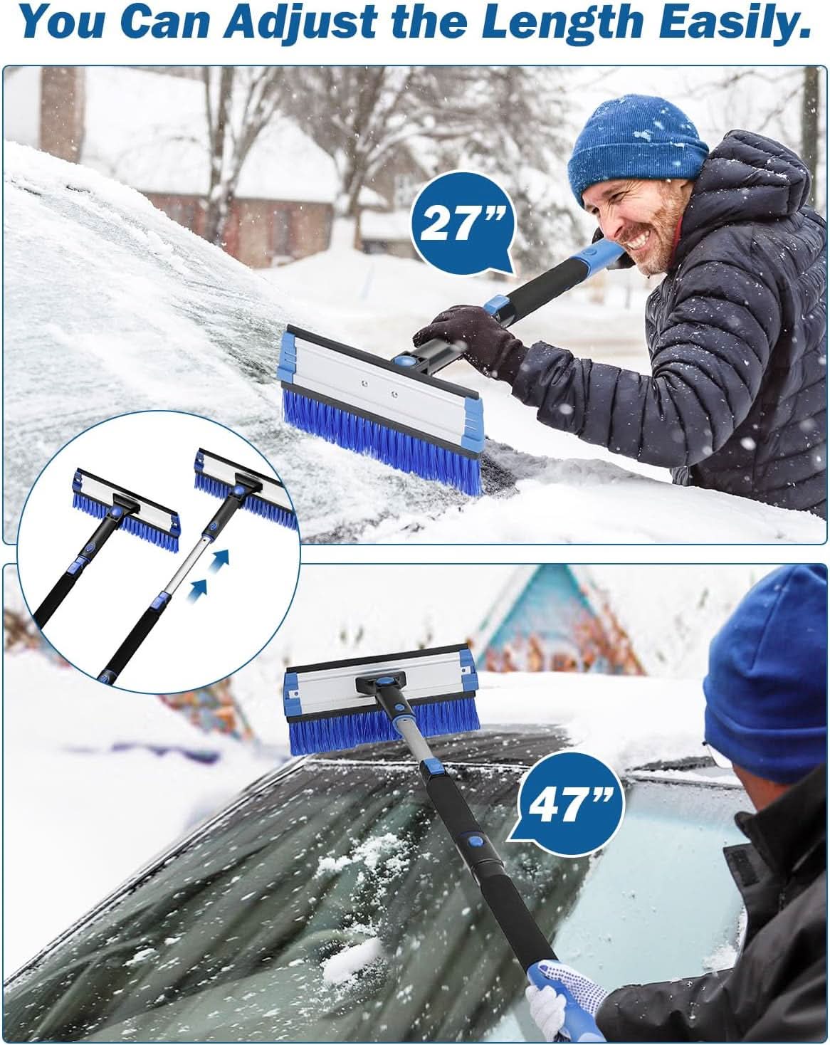 Photo of JOYTUTUS 47” Car Snow Brush by Kemimoto - Premium for UTVs / Side by Sides