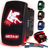 Waterproof Funny Rocker Switch - 12V ON/Off, LED Backlit with Custom Etched Design | R1 Industries