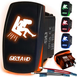 Waterproof Funny Rocker Switch - 12V ON/Off, LED Backlit with Custom Etched Design | R1 Industries