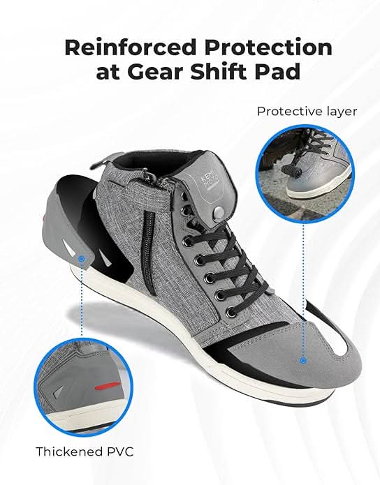 Photo of Motorcycle Shoes for Men - Durable Protective Riding Boots by Kemimoto - Premium for UTVs / Side by Sides