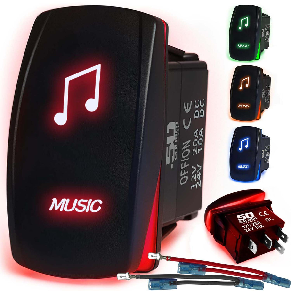 50 Caliber Waterproof LED Rocker Switch