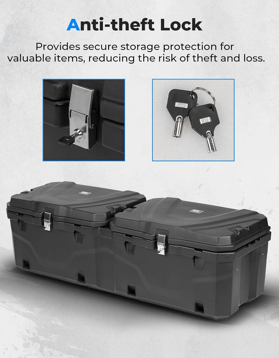 Photo of UTV Bed Box 29GAL for Polaris Ranger 1000 / XP 1000 / CREW 2018-2024 by Kemimoto - Premium for UTVs / Side by Sides