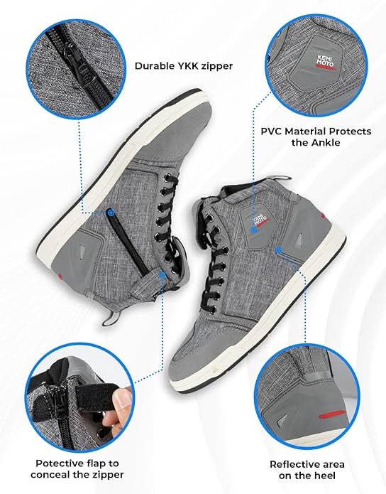 Photo of Motorcycle Shoes for Men - Durable Protective Riding Boots by Kemimoto - Premium for UTVs / Side by Sides
