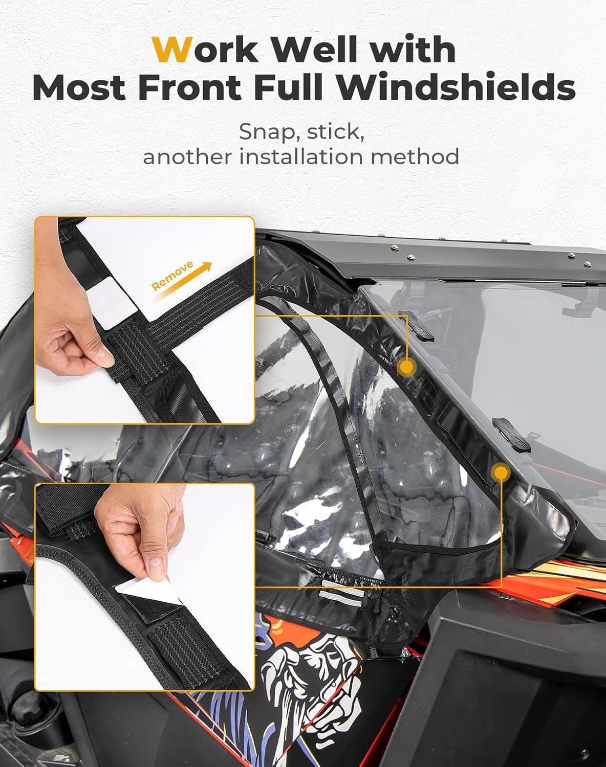 Photo of Upper Doors Soft Cab Enclosures for Polaris RZR PRO R 2022-2024 by Kemimoto - Premium for UTVs / Side by Sides