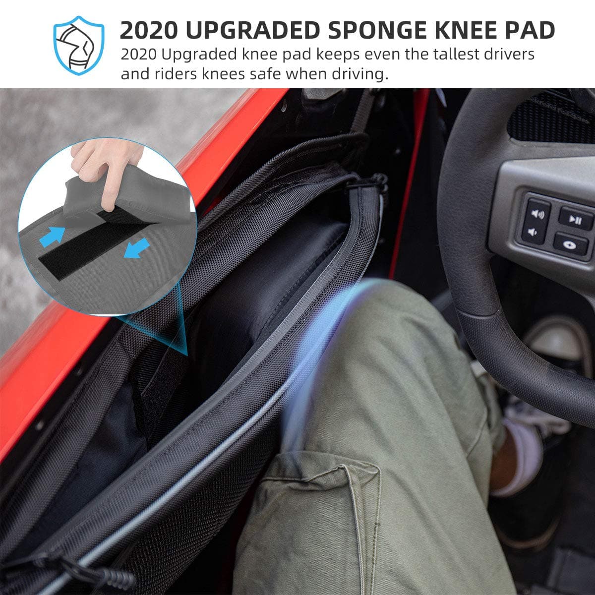 Photo of Kemimoto Front Door Bags with Removable Knee Pad for RZR PRO XP 2020-2024 by Kemimoto - Premium for UTVs / Side by Sides