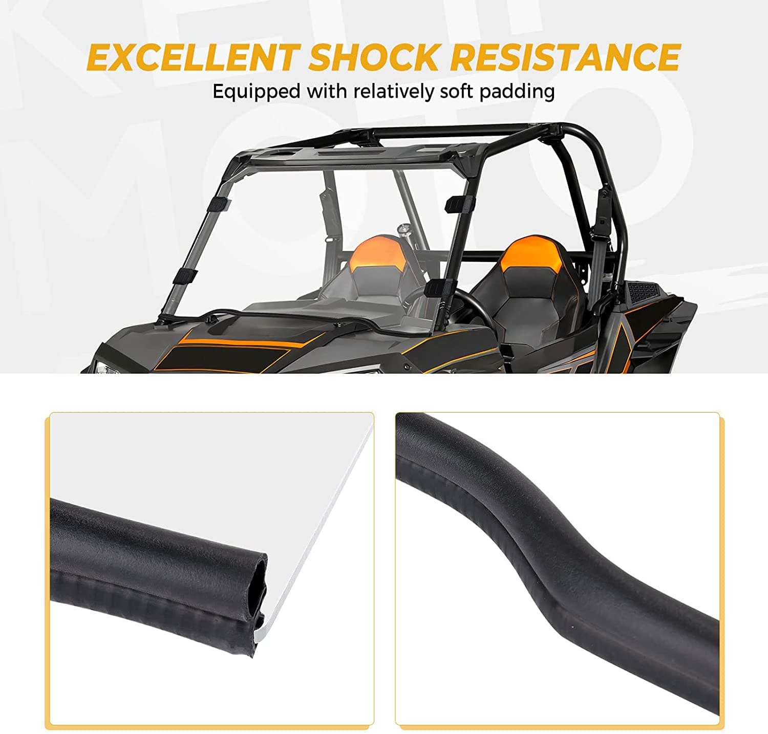 Photo of Kemimoto Front Full Windshield for Polaris 1000 / XP 1000 / 4 1000 2014-2018 by Kemimoto - Premium for UTVs / Side by Sides