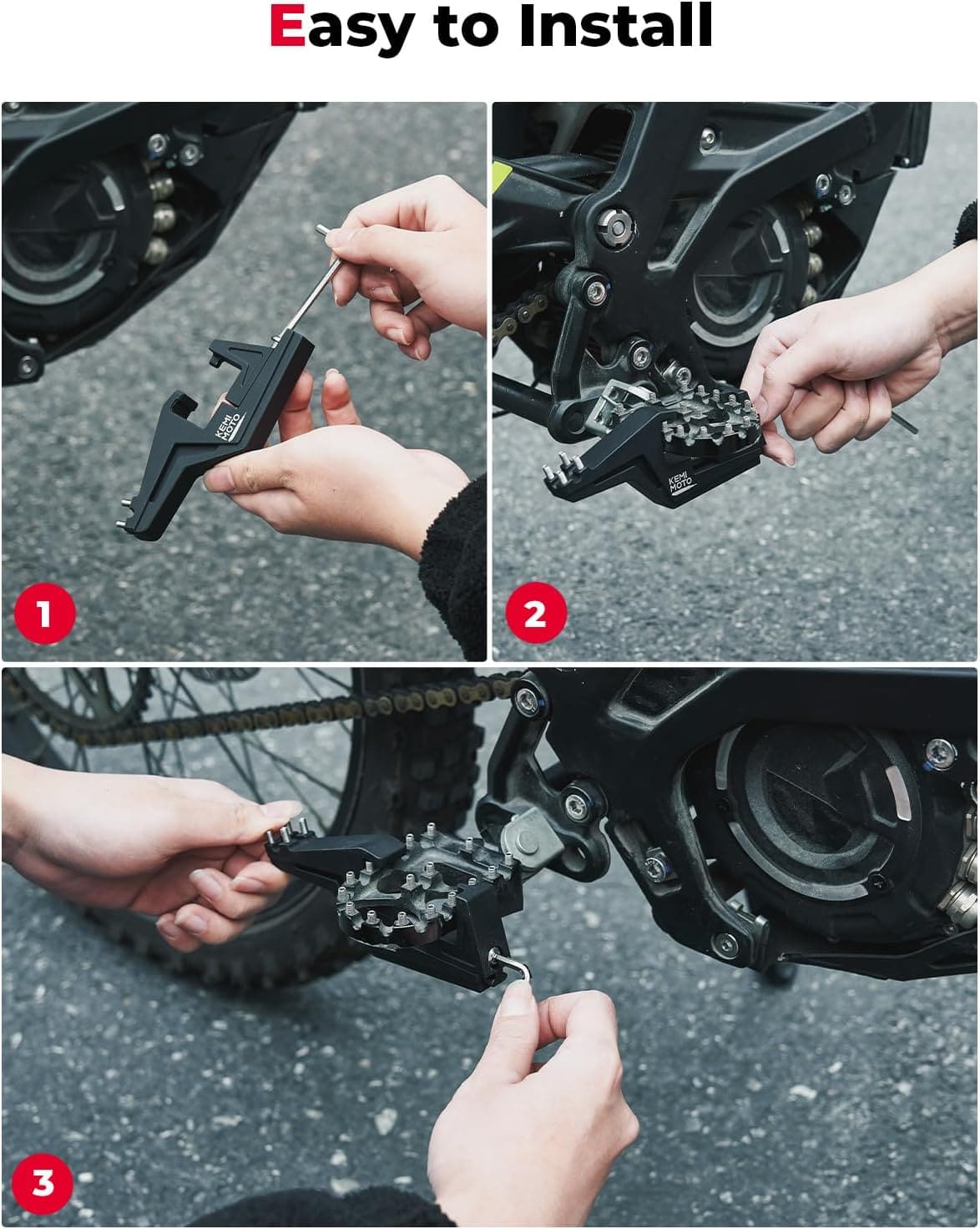 Photo of Universal Driver Footpegs Extension Bracket by Kemimoto - Premium for UTVs / Side by Sides