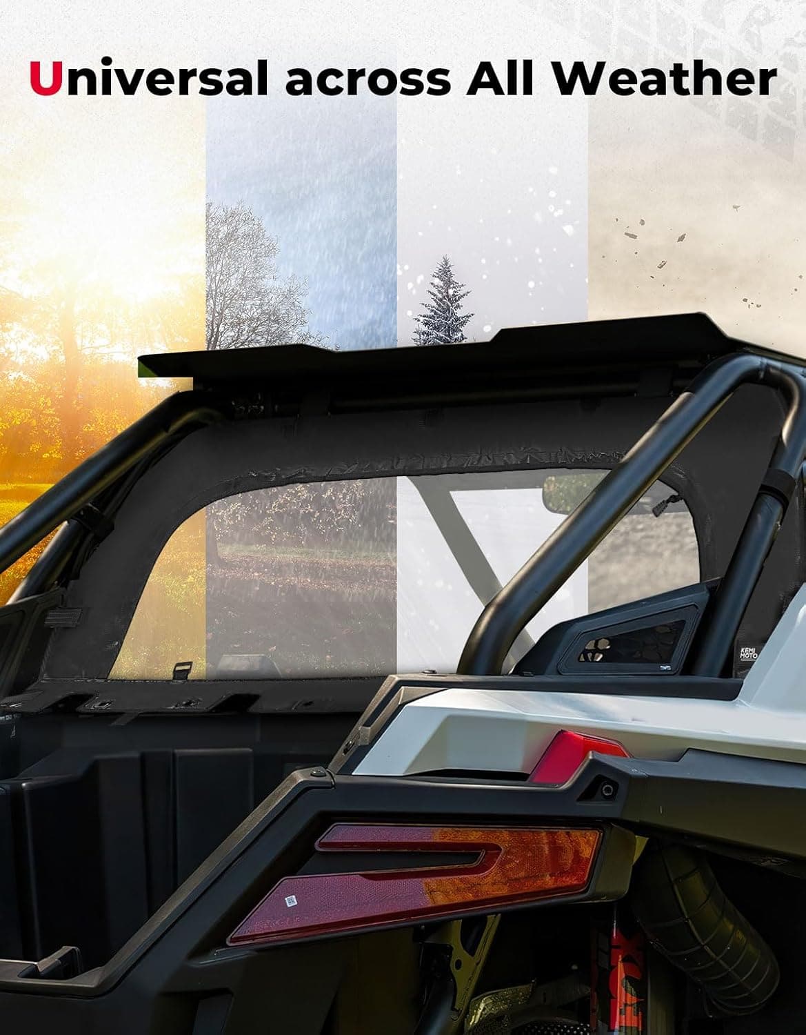 Photo of Soft Rear Windshield for Polaris RZR PRO R/ R4 2022-2024 by Kemimoto - Premium for UTVs / Side by Sides