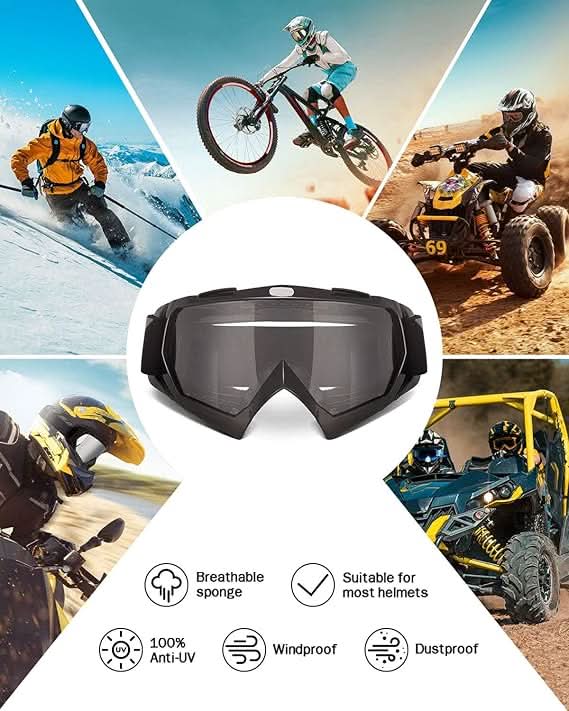 Photo of Dirt Bike Goggles Motocross Goggles ATV UTV Goggles Anti UV Riding Goggles by Kemimoto - Premium for UTVs / Side by Sides