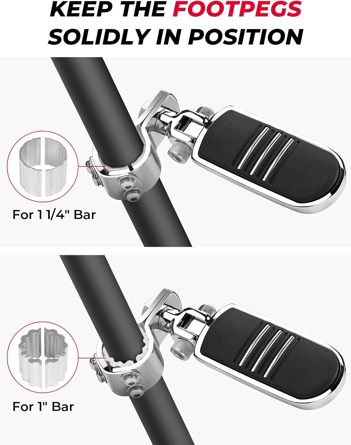 Photo of Motorcycle Foot Pegs for Touring Model by Kemimoto - Premium for UTVs / Side by Sides