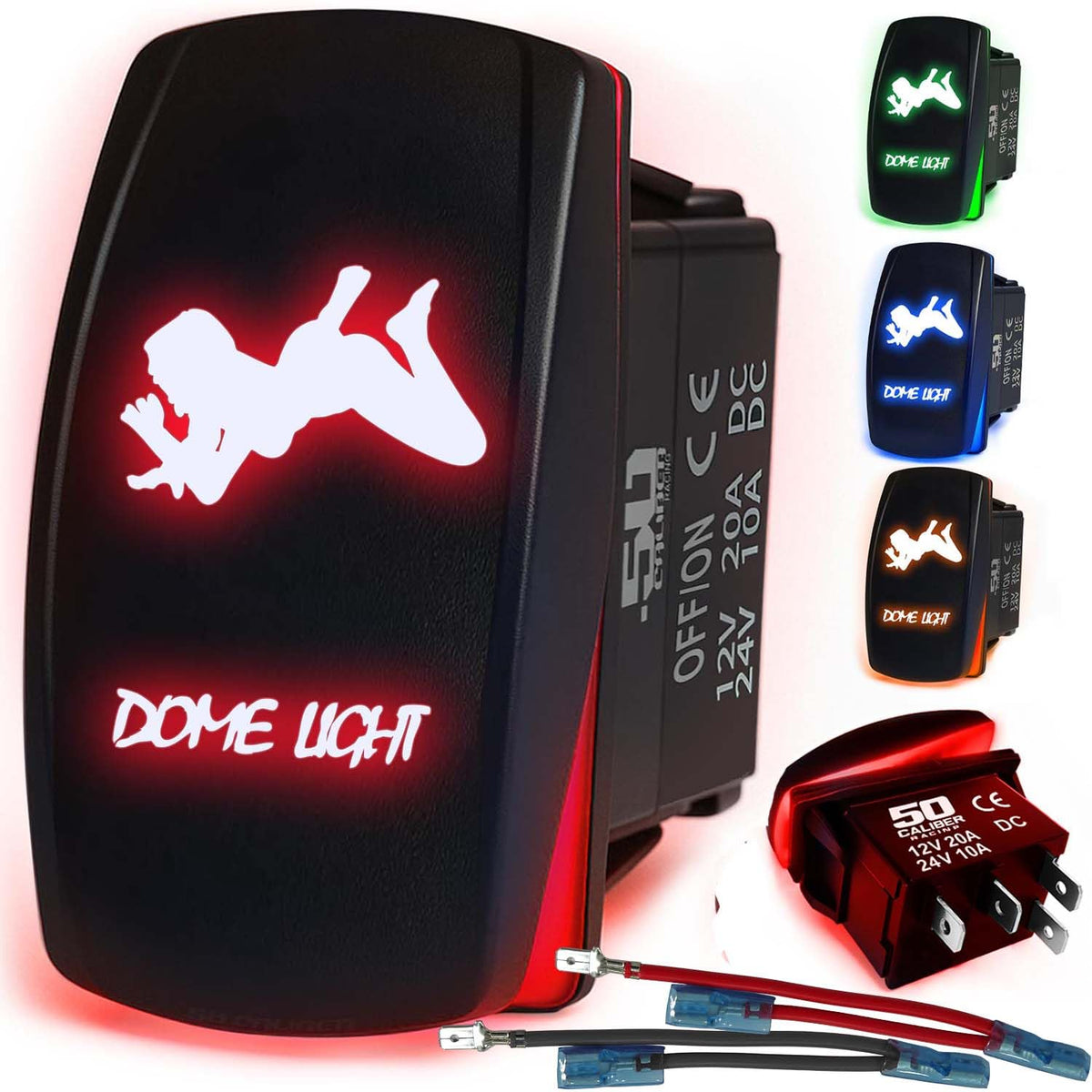 Waterproof Funny Rocker Switch - 12V ON/Off, LED Backlit with Custom Etched Design | R1 Industries