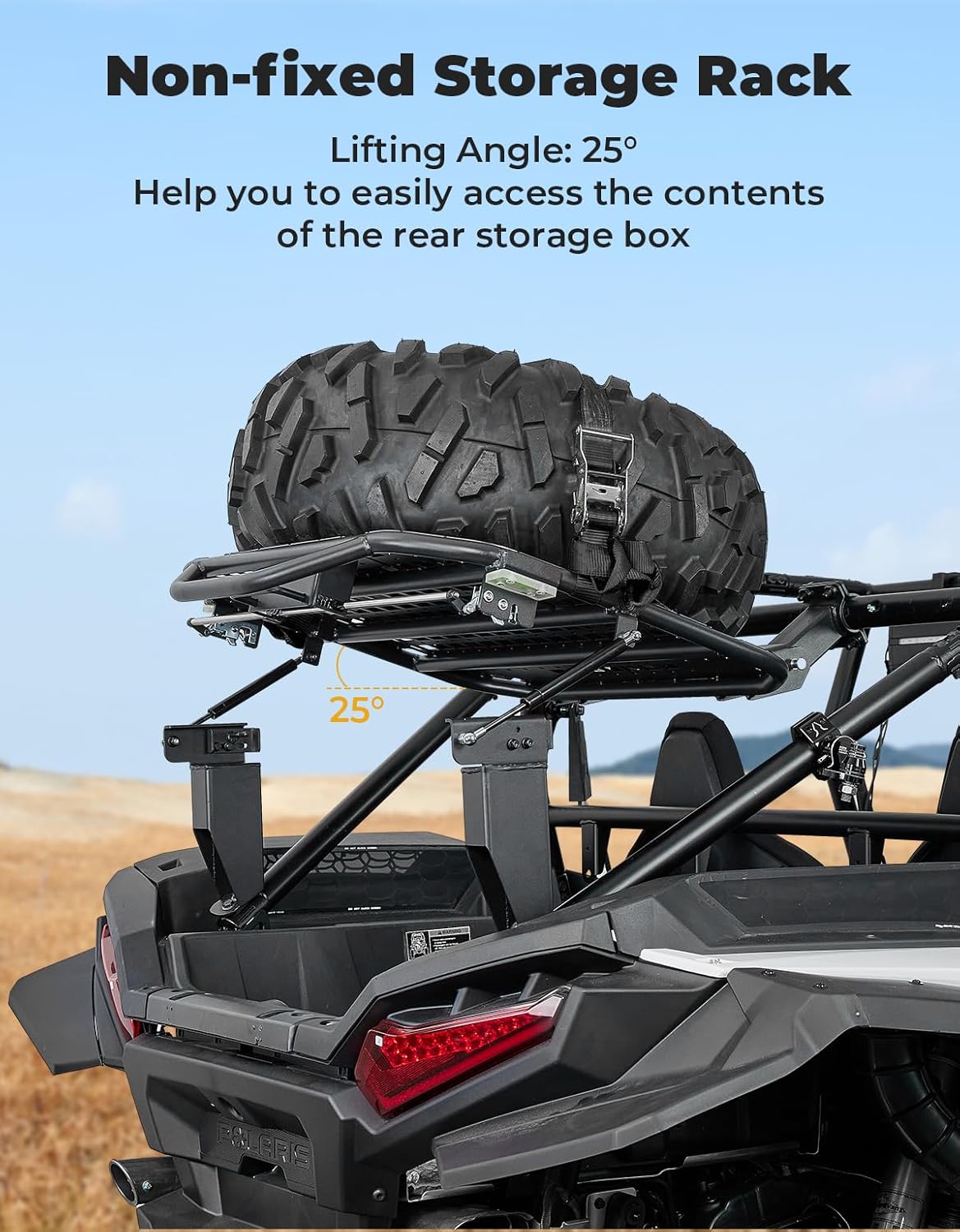 Photo of UTV Spare Tire Carrier for Polaris RZR XP 1000 / XP 4 1000 2024-2025 by Kemimoto - Premium for UTVs / Side by Sides