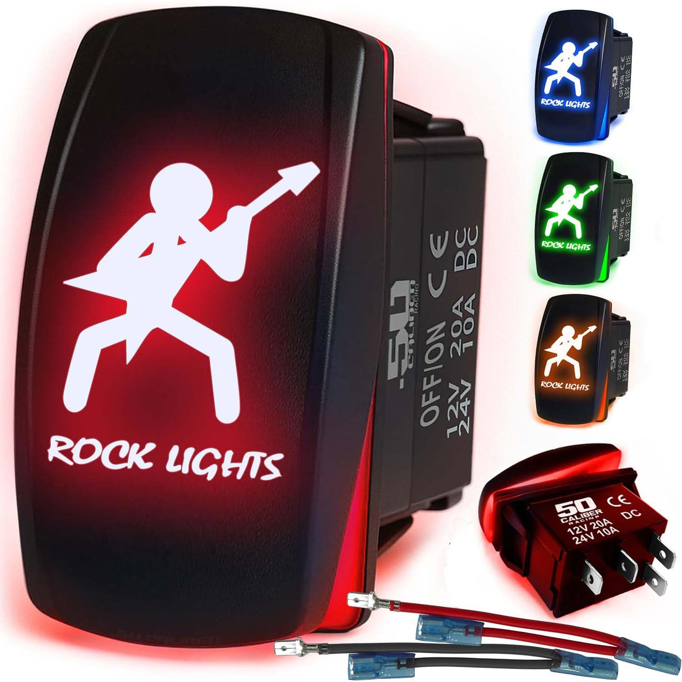 Waterproof Funny Rocker Switch - 12V ON/Off, LED Backlit with Custom Etched Design | R1 Industries