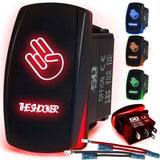 Waterproof Funny Rocker Switch - 12V ON/Off, LED Backlit with Custom Etched Design | R1 Industries