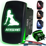 Waterproof Funny Rocker Switch - 12V ON/Off, LED Backlit with Custom Etched Design | R1 Industries
