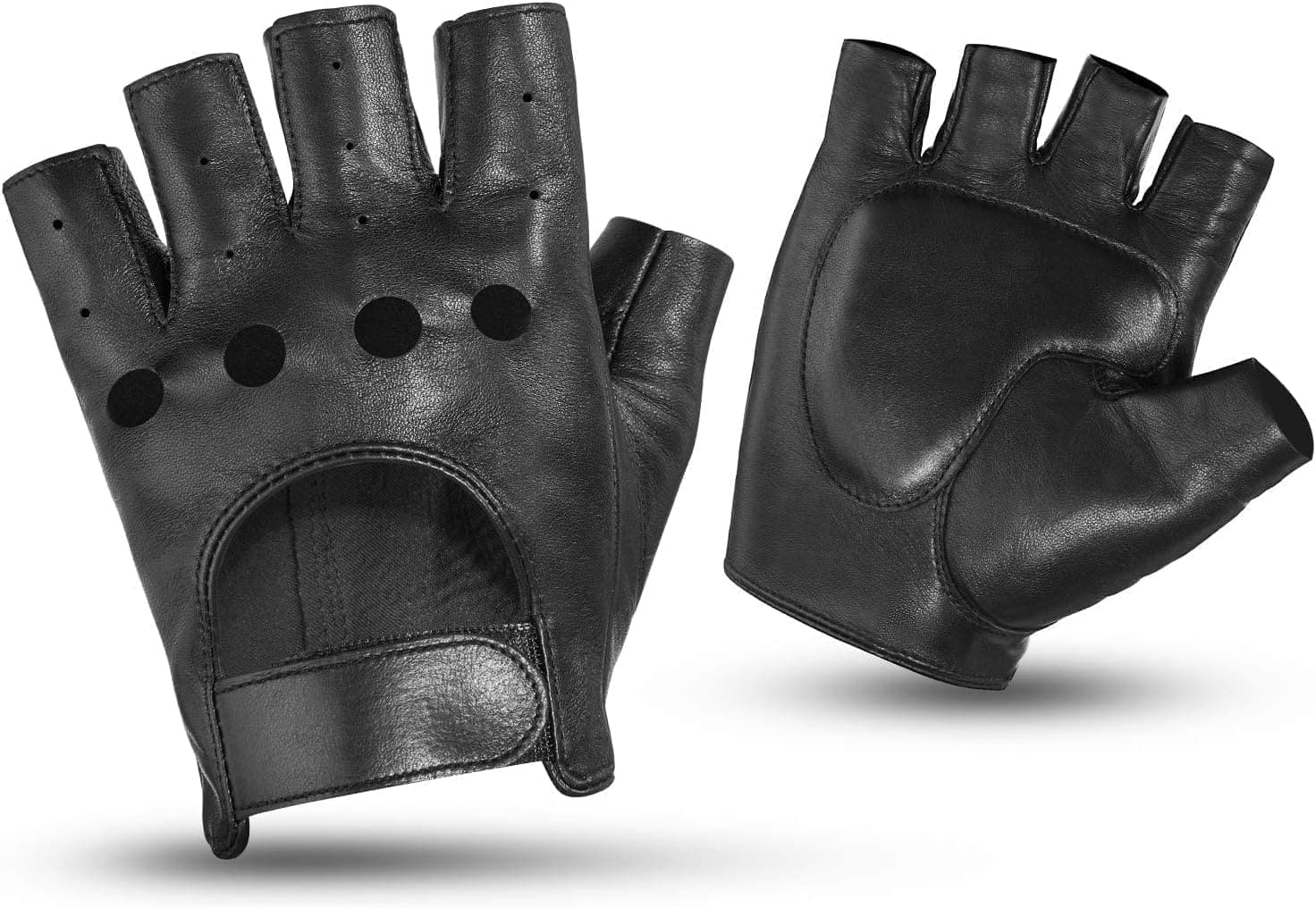 Photo of Motorcycle Fingerless Gloves, Black by Kemimoto - Premium for UTVs / Side by Sides