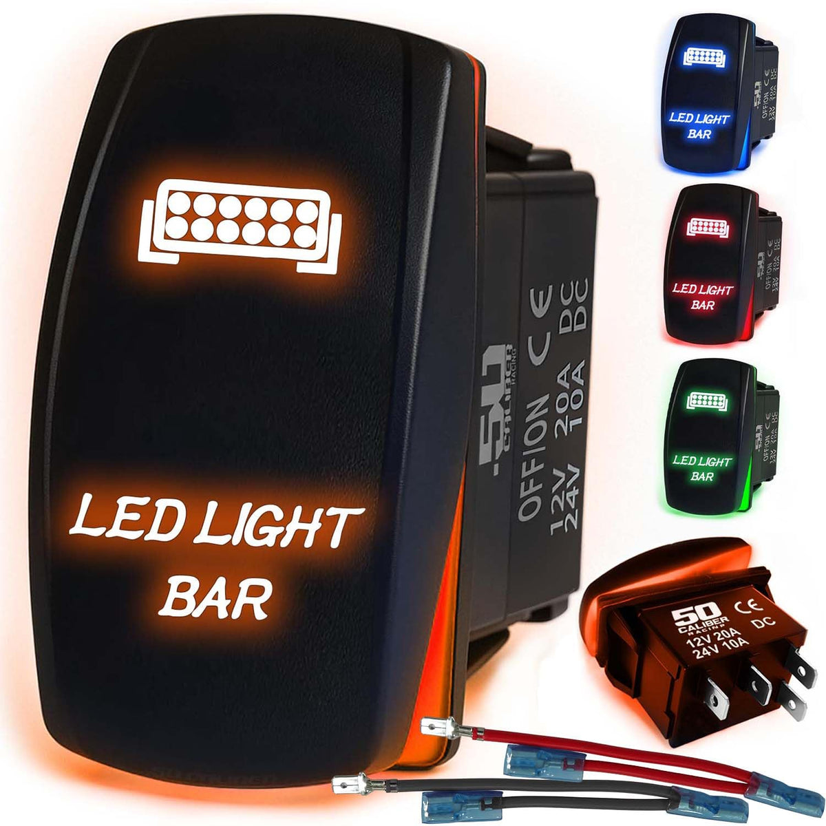 50 Caliber Waterproof LED Rocker Switch