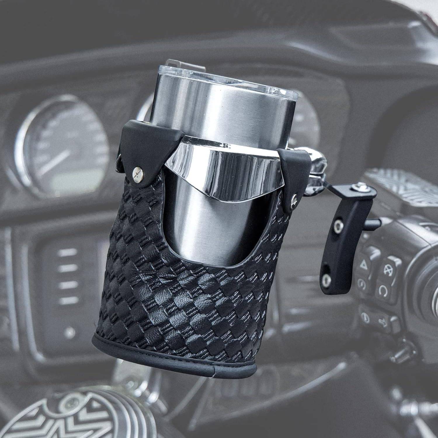 Photo of Motorcycle Cup Holder with Perch Mount by Kemimoto - Premium for UTVs / Side by Sides