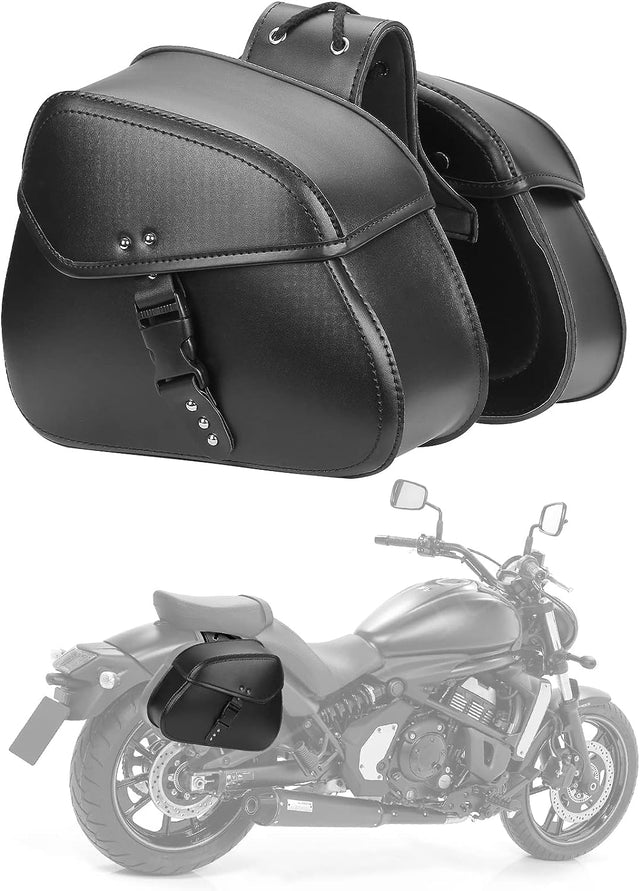Photo of 24L PU Leather Motorcycle Saddlebags by Kemimoto - Premium for UTVs / Side by Sides