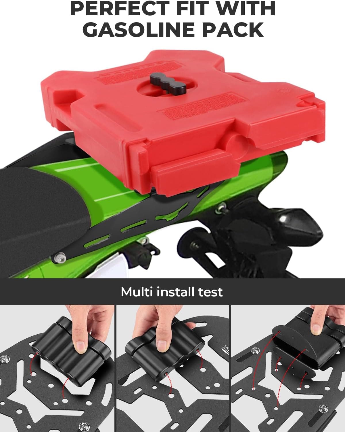 Photo of Rear Rack for KLX250S, KLX300 2009-2024, KLX300SM 2022 2023 by Kemimoto - Premium for UTVs / Side by Sides
