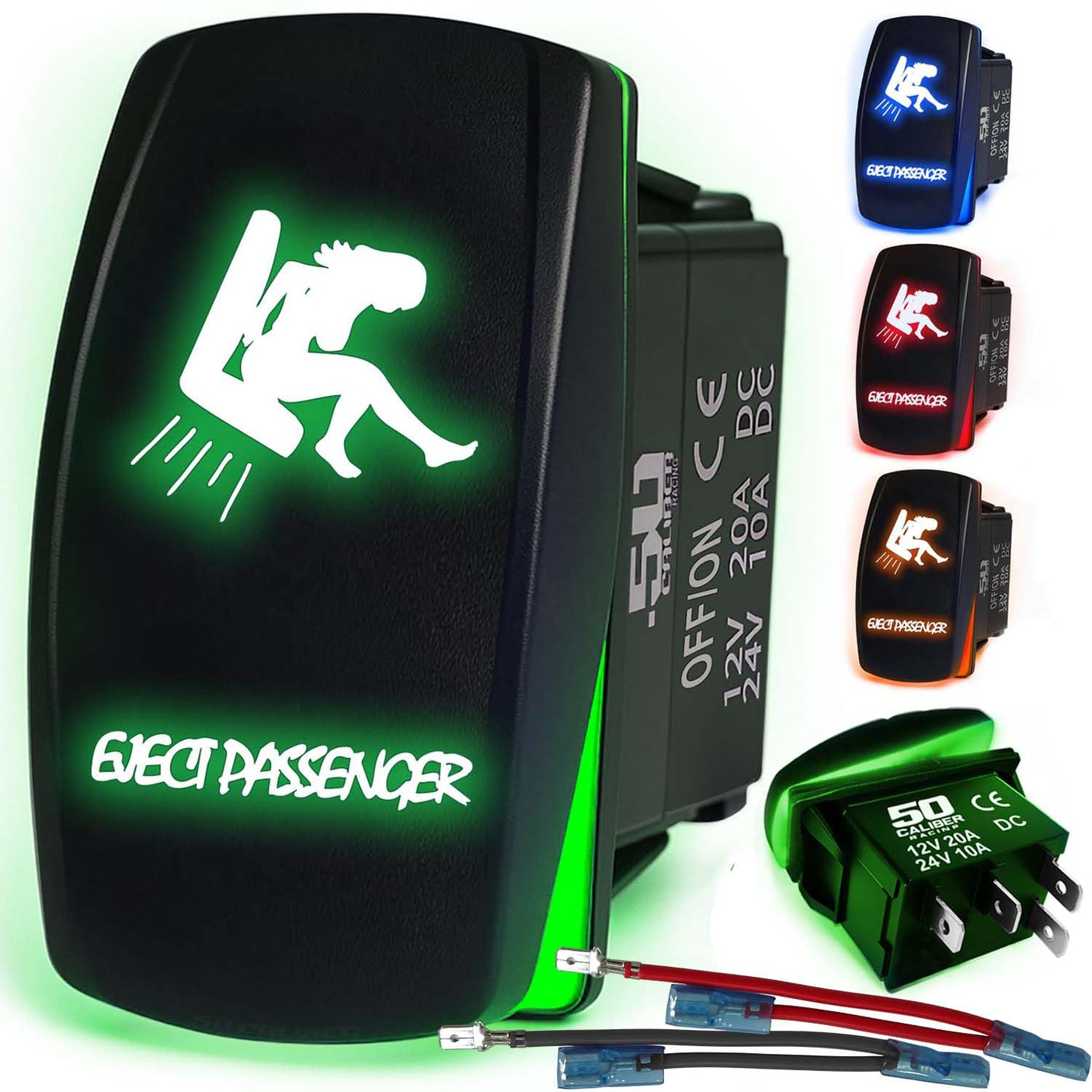 Waterproof Funny Rocker Switch - 12V ON/Off, LED Backlit with Custom Etched Design | R1 Industries