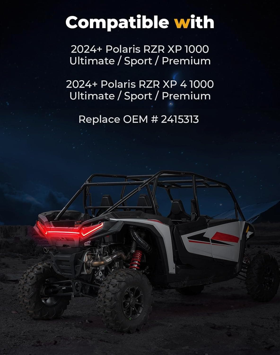 Photo of Tail Lights for Polaris RZR XP 1000/4 Ultimate/Sport/Premium Models 2024-2025 by Kemimoto - Premium for UTVs / Side by Sides