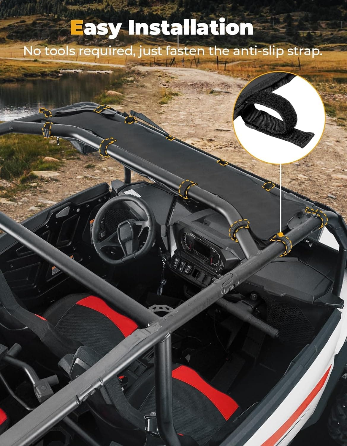 Photo of UTV Roof Bag Overhead Storage Bag for Polaris RZR XP 1000/ 4 2024-2025 by Kemimoto - Premium for UTVs / Side by Sides