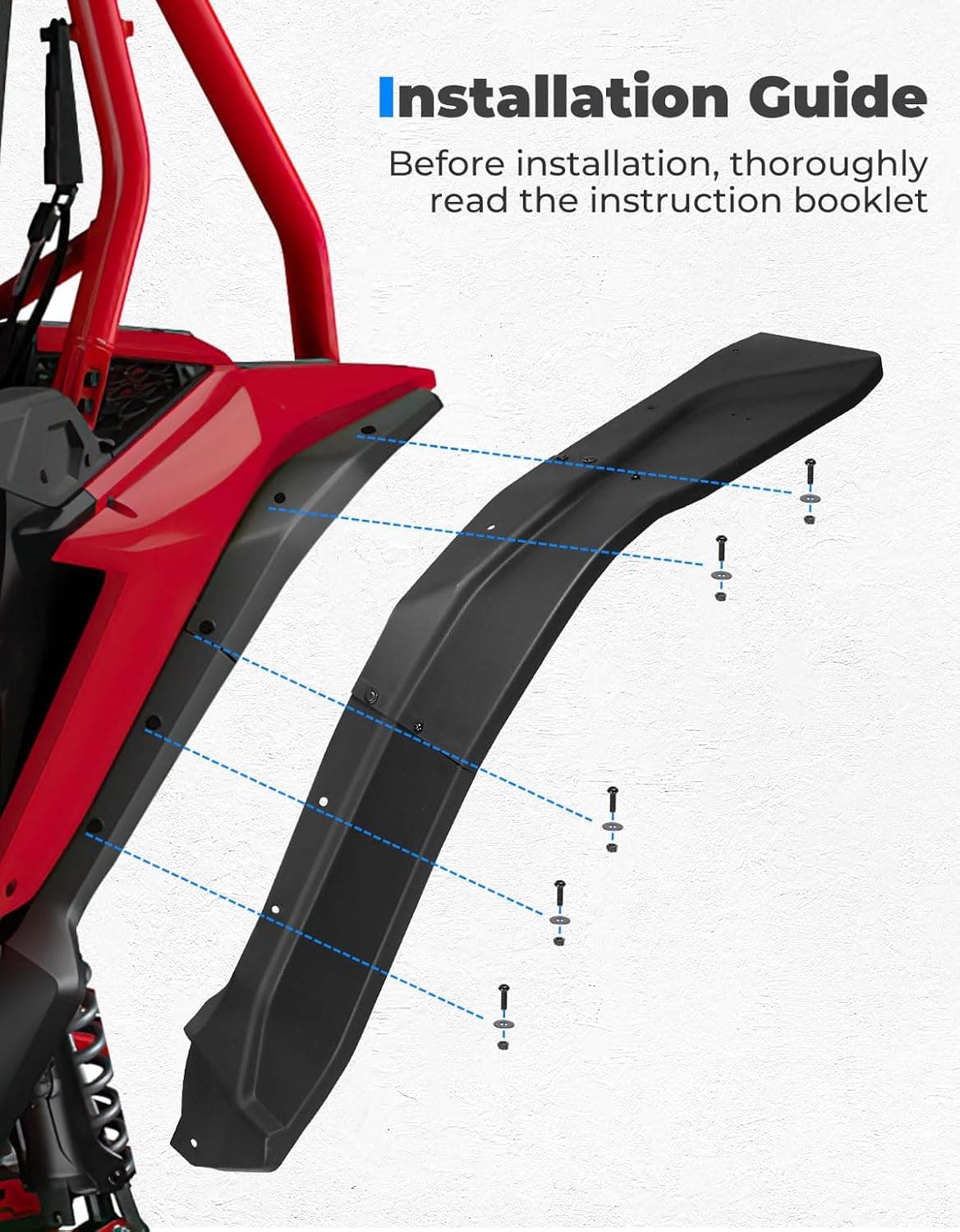 Photo of Wider Fender Flares Extensions for Talon 1000X 1000R 1000X-4 (2019-2024) by Kemimoto - Premium for UTVs / Side by Sides